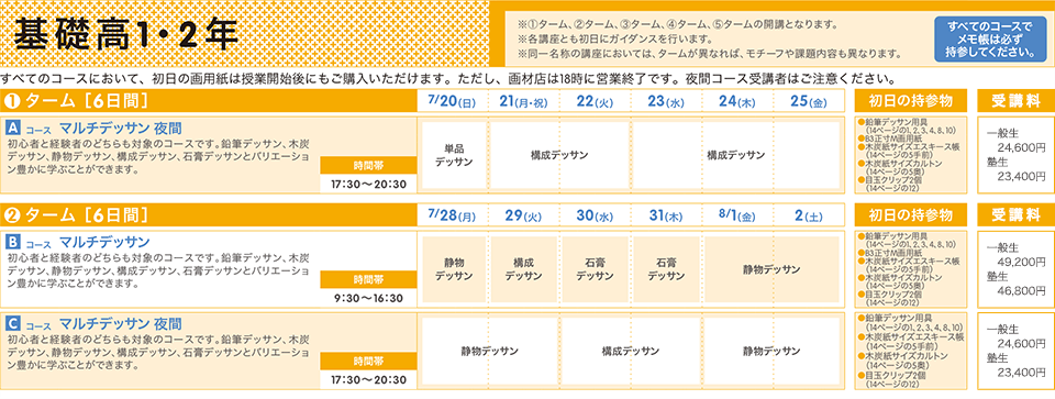 基礎高1・2年 1・2ターム
